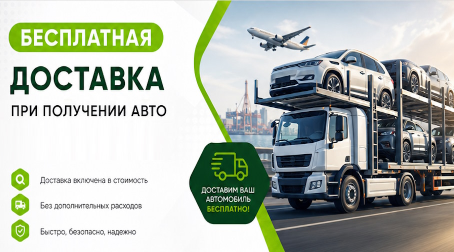 Акция! Бесплатная доставка по Нягани при получении авто
